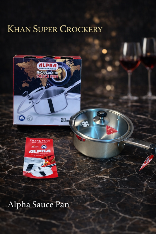 Alpha Stainless Steel Sauce pan & Milk Pan with Glass Lid