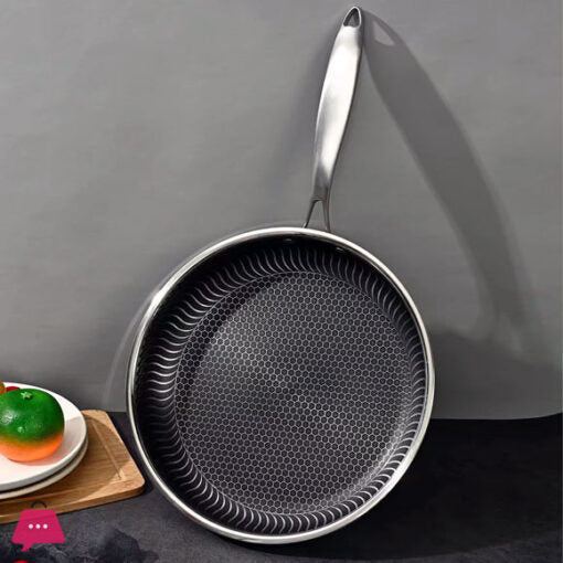Honeycomb Laser Coated Stainless Deep Tawa