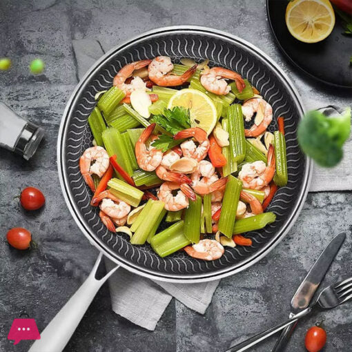 Honeycomb Laser Coated Stainless Deep Tawa