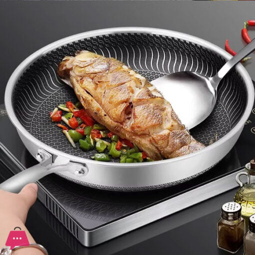 Honeycomb Laser Coated Stainless Deep Tawa