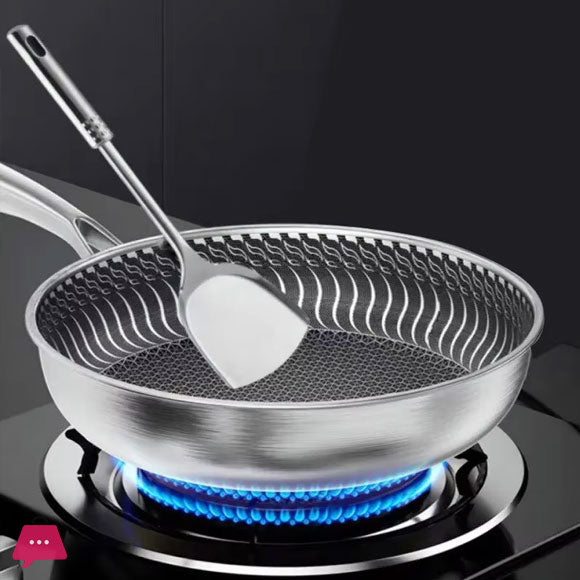 Honeycomb Laser Coated Stainless Deep Tawa