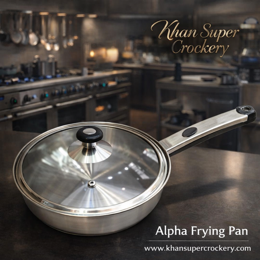 Alpha Stainless Steel Frying Pan With Glass Lid