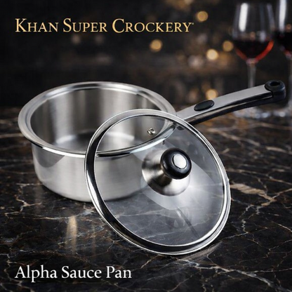 Alpha Stainless Steel Sauce pan & Milk Pan with Glass Lid