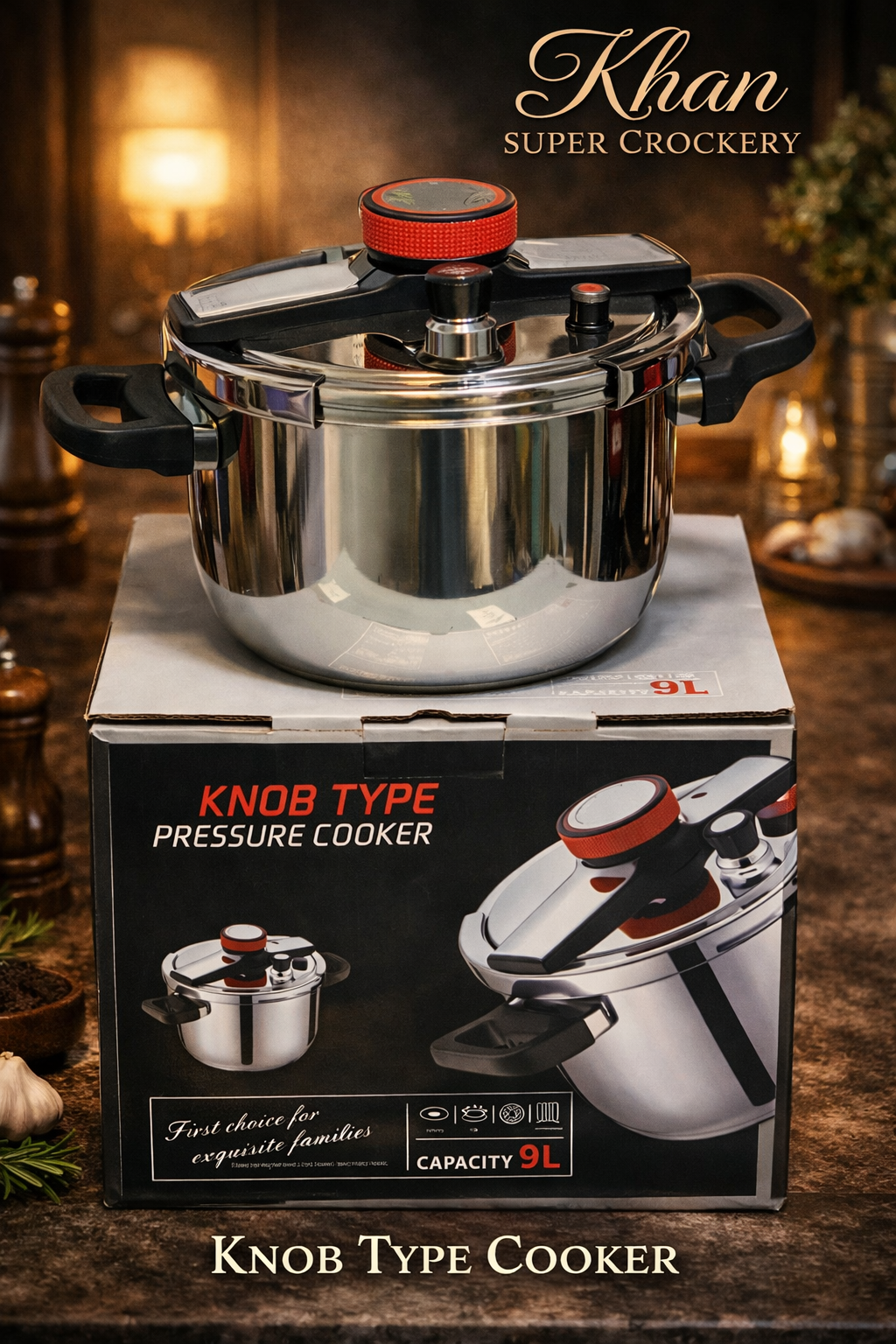 Knob Type Stainless Steel  Pressure Cooker 9&11 Litre with Advance Safety