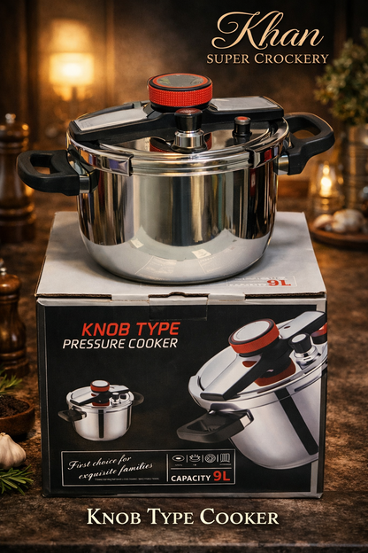 Knob Type Stainless Steel  Pressure Cooker 9&11 Litre with Advance Safety